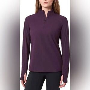Mondetta Women's size small maroon ribbed 1/2 zip Long Sleeve Top